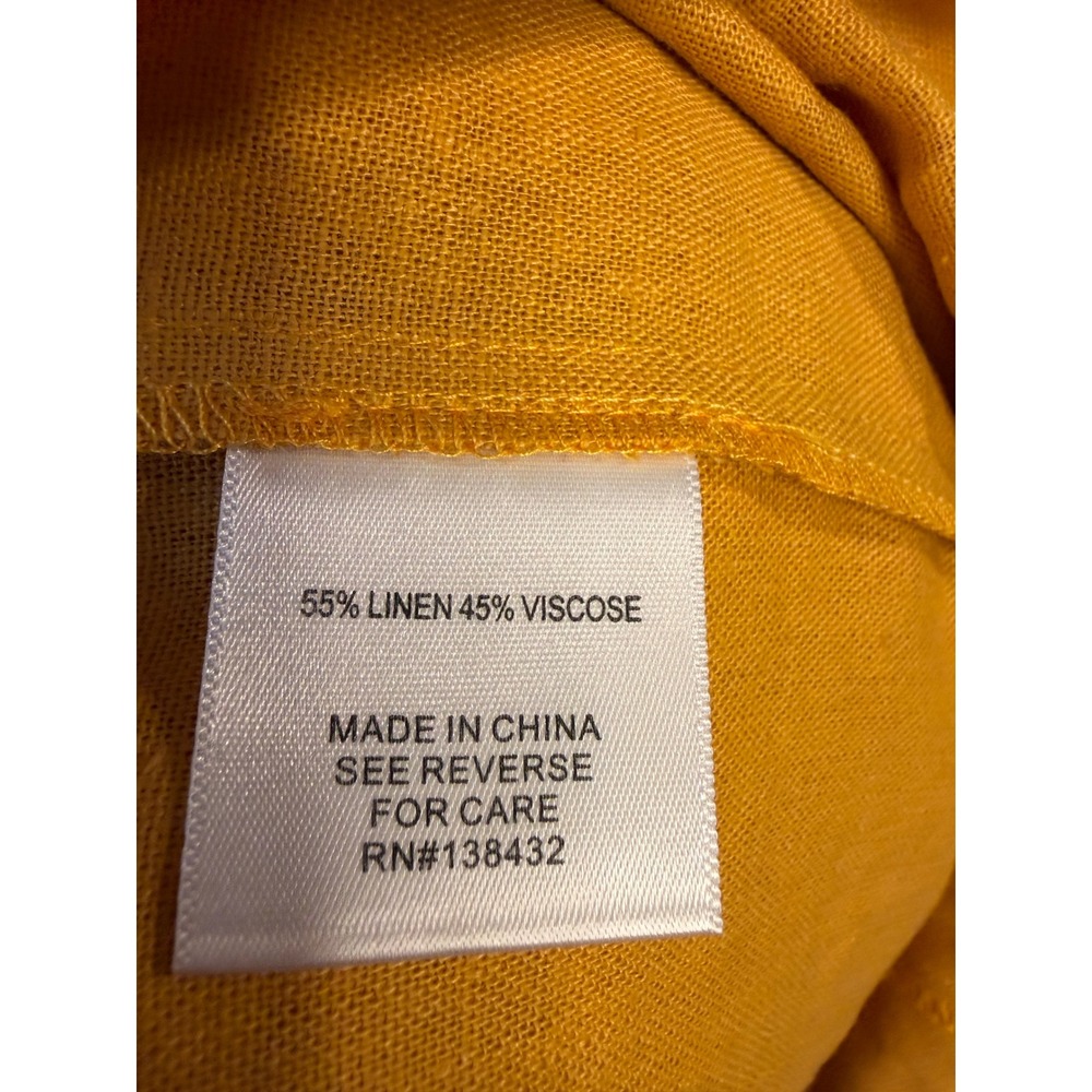 ModCloth Mustard Yellow Linen Blend Two Button Patch Pocket Blazer XL NWT - Picture 5 of 7